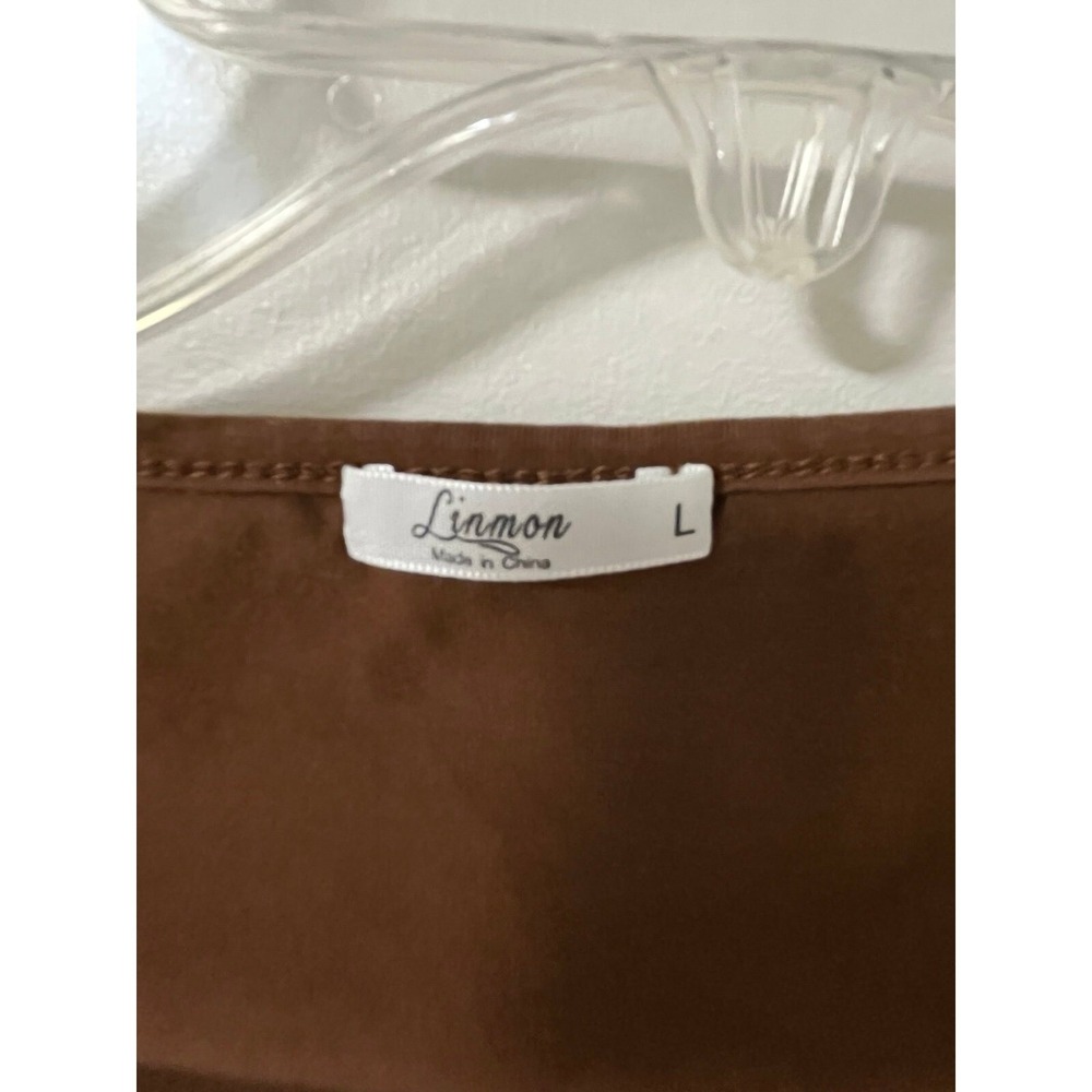 Women's snap crotch shirt size Large rust brown colored - Picture 3 of 4